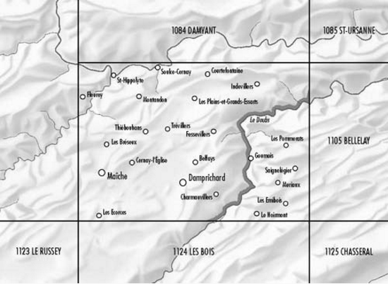 TOPO Wandelkaart 1104 - Saignelegier Jura Zwitserland - Swisstopo