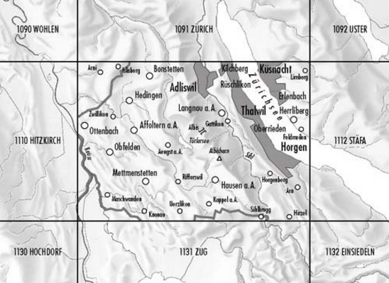 TOPO Wandelkaart 1111 - Albis Zürich Zwitserland - Swisstopo