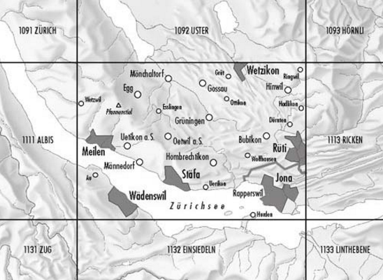 TOPO Wandelkaart 1112 - Stäfa Zürich Zwitserland - Swisstopo