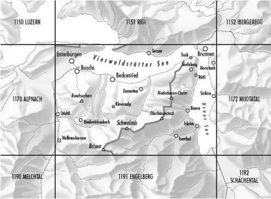 TOPO Wandelkaart 1171 - Beckenried Nidwalden - Swisstopo