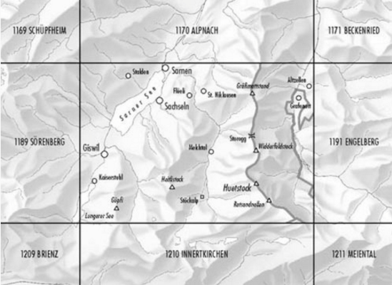 TOPO Wandelkaart 1190 - Melchtal Kerns Zwitserland - Swisstopo