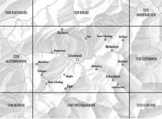 TOPO Wandelkaart 1229 - Grindelwald Berner Oberland - Swisstopo