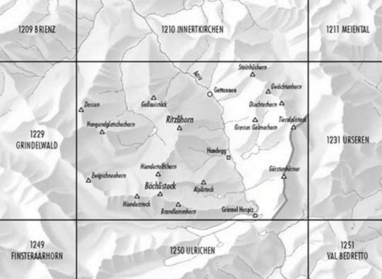 TOPO Wandelkaart 1230 - Guttanen Berner Oberland - Swisstopo