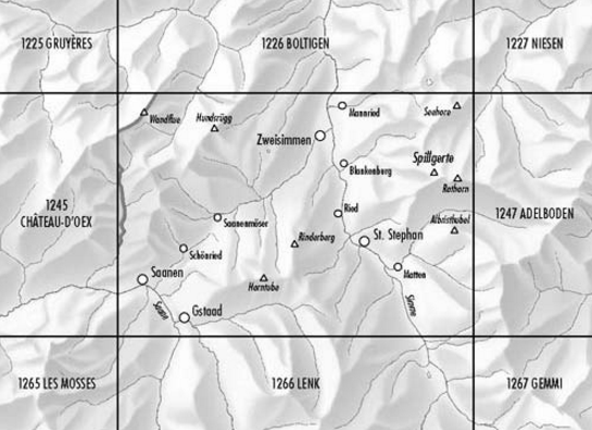 TOPO Wandelkaart 1246 - Zweisimmen Berner Oberland - Swisstopo