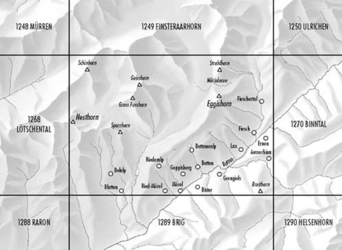 TOPO Wandelkaart 1269 - Aletschgletscher Berner Oberland