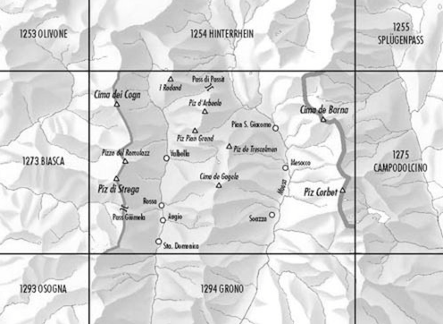 TOPO Wandelkaart 1274 - Mesocco Graubünden - Swisstopo