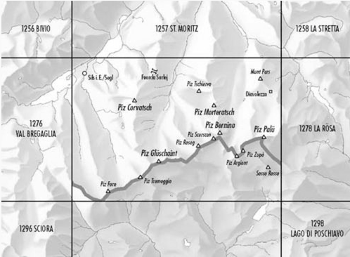 TOPO Wandelkaart 1277 - Piz Bernina Graubinden - Swisstopo