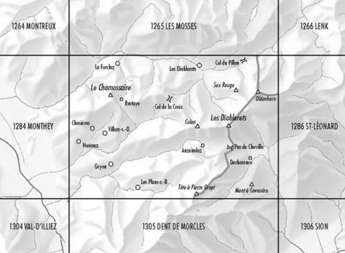 TOPO Wandelkaart 1285 - Les Diablerets Wallis - Swisstopo