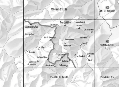 TOPO Wandelkaart 1324 - Barberine Rhône-Alpes - Swisstopo