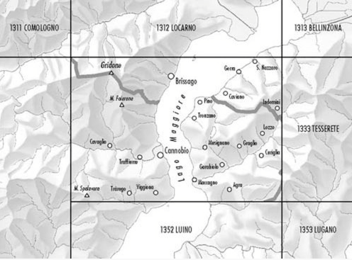 TOPO Wandelkaart 1332 - Brissago Ticino Zwitserland - Swisstopo