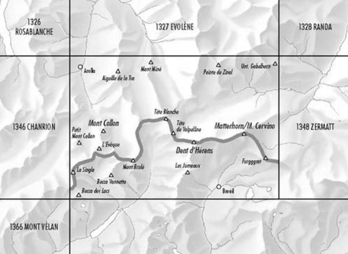 TOPO Wandelkaart 1347 - Matterhorn Wallis Zwitserland - Swisstopo