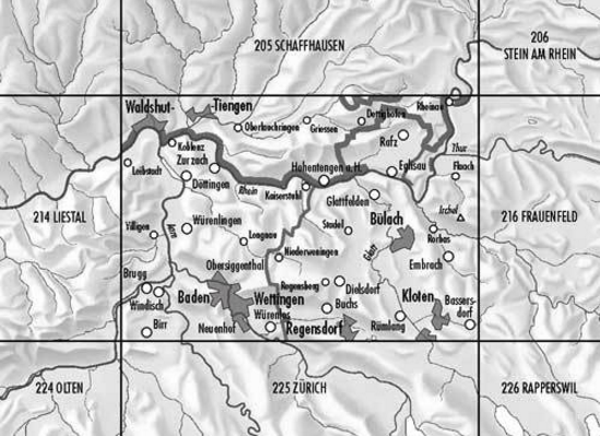 Topografische kaart 215 - Baden Noor-Zwitserland - Swisstopo