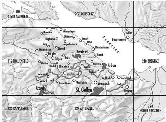 Topografische kaart 217 - Arbon Thurgau Zwitserland - Swisstopo