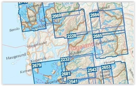 TOPO Wandelkaart 2228 - Suldalsheiene- Rogaland - Nordeca AS