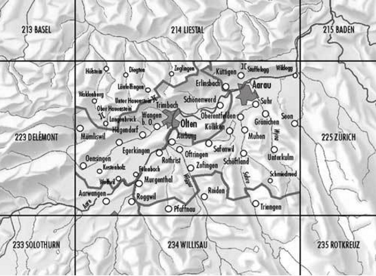 Topografische kaart 224 - Olten Solothurn - Swisstopo
