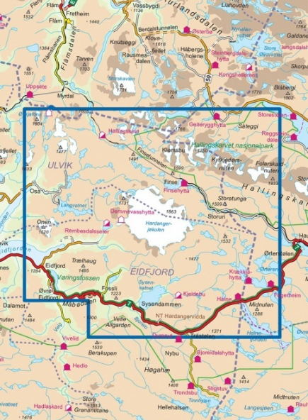 TOPO Wandelkaart 2241 - Finse- Hordaland - Nordeca AS