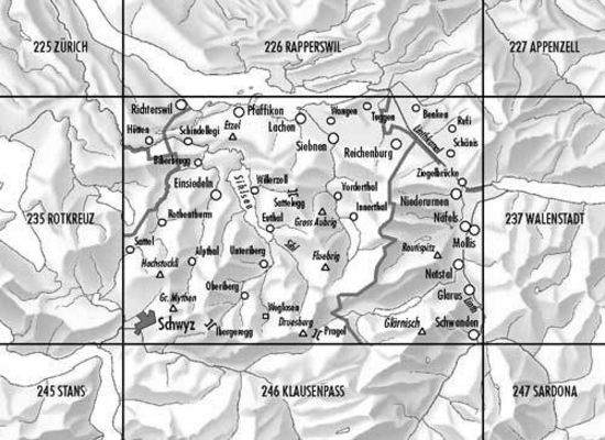 Topografische kaart 236 - Lachen Schwyz Zwitserland - Swisstopo