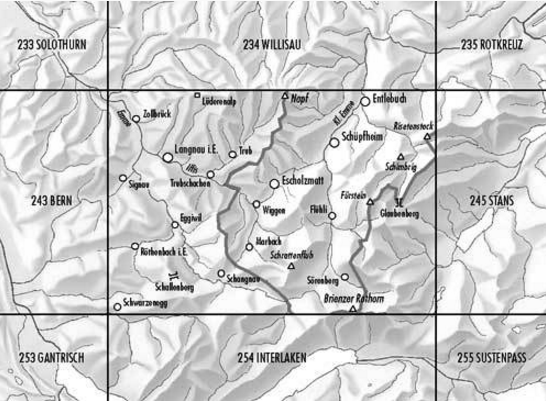 Topografische kaart 244 - Escholzmatt Luzern - Swisstopo