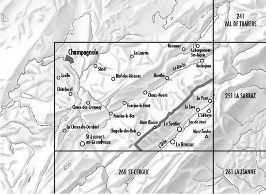 Topografische kaart 250 - Vallée de Joux Jura - Swisstopo