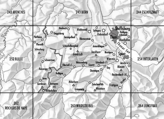 Topografiche kaart 253 - Gantrisch Berner Oberland - Swisstopo