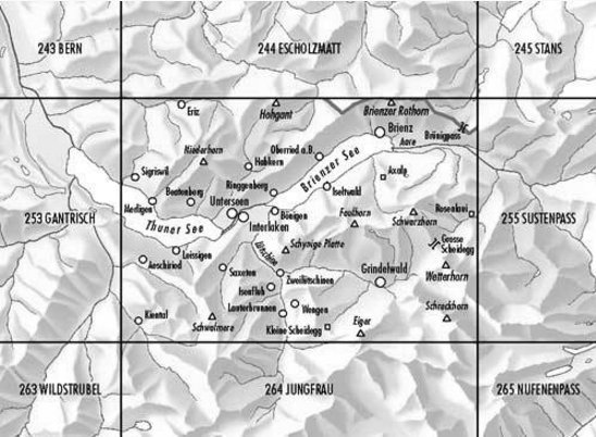 Topografische kaart 254 - Interlaken Bern Zwitserland - Swisstopo