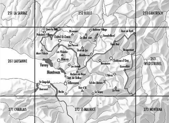 Topografische kaart 262 - Rochers de Naye - Swisstopo