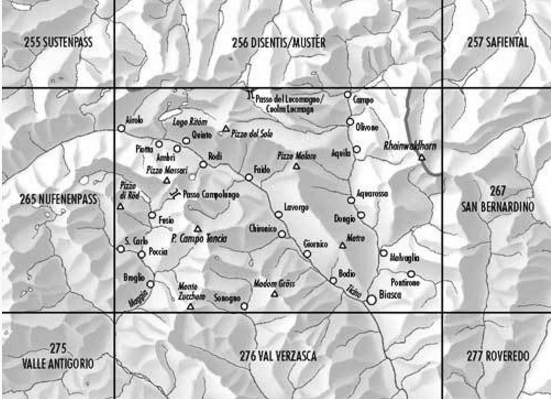 Topografische kaart 266 - Valle Leventina Ticino - Swisstopo