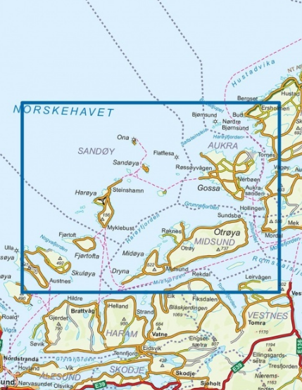 TOPO Wandelkaart 2699 - Harøyfjorden- Møre og Romsdal - Nordeca