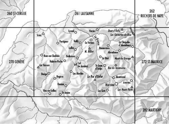 Topografische kaart 271 - Chablais Wallis Zwitserland - Swisstopo