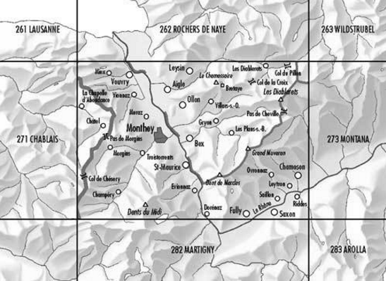 Topografische kaart 272 - St-Maurice Wallis - Swisstopo