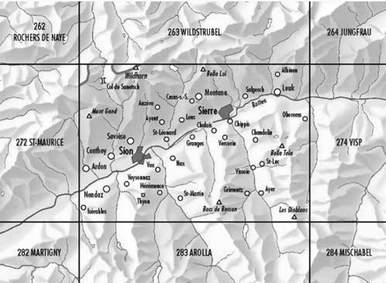 Topografische kaart 273 - Montana Wallis Zwitserland - Swisstopo