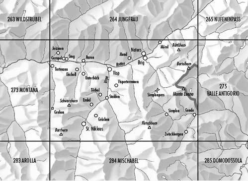 Topografische kaart 274 - Visp Wallis Zwitserland - Swisstopo