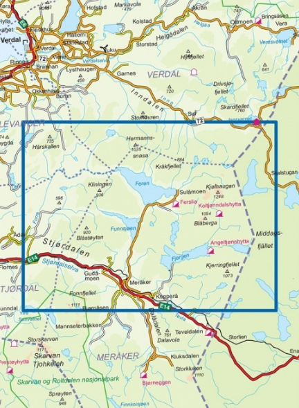 TOPO Wandelkaart 2741 - Meråker Nord- Nord-Trøndelag - Nordeca AS