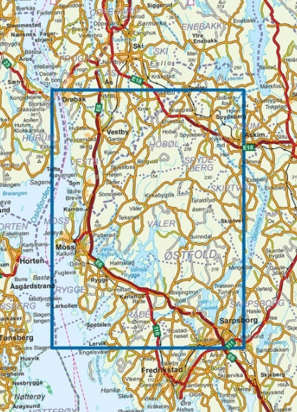 TOPO Wandelkaart 2750 - Moss- Østfold - Nordeca AS
