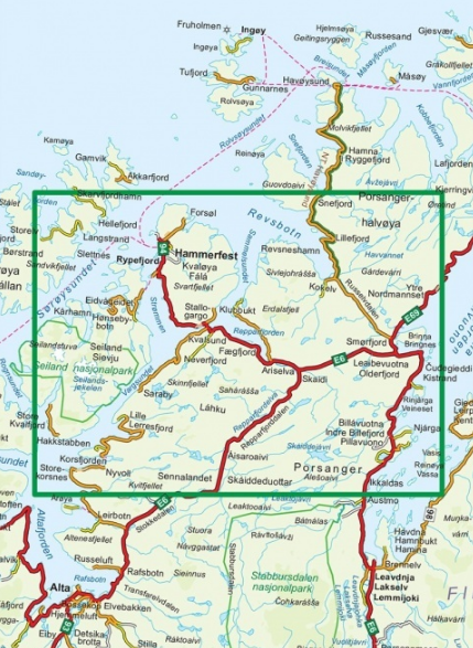 TOPO Wandelkaart 2774 - Kvalsund Nord- Finnmark - Nordeca AS