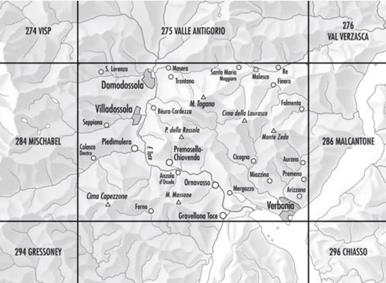 Topografische kaart 285 - Domodossola Piëmonte Italië - Swisstopo