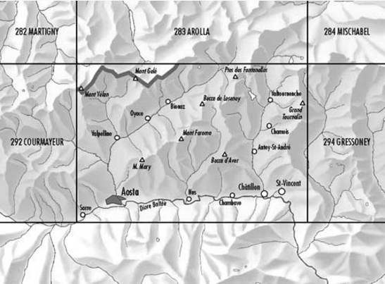 Topogragische kaart 293 - Valpelline Valle d'Aosta - Swisstopo