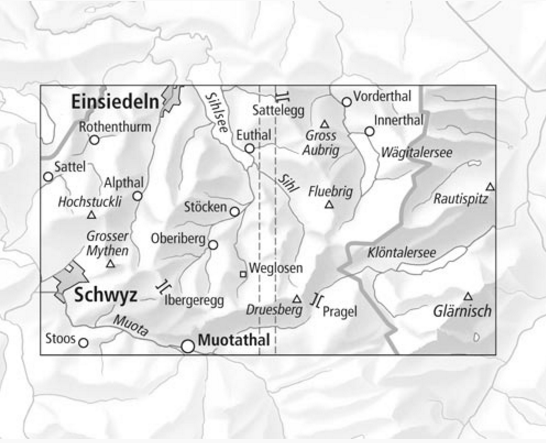 TOPO Wandelkaart 3312 T - Hoch-Ybrig- Schwyz - Swisstopo 