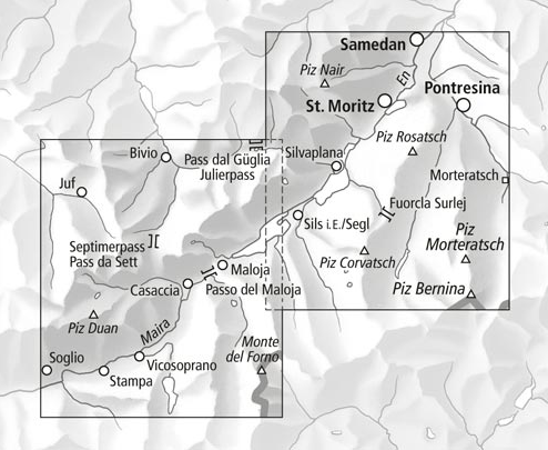 TOPO Wandelkaart 3320 T - St-Moritz- Graubünden - Swisstopo