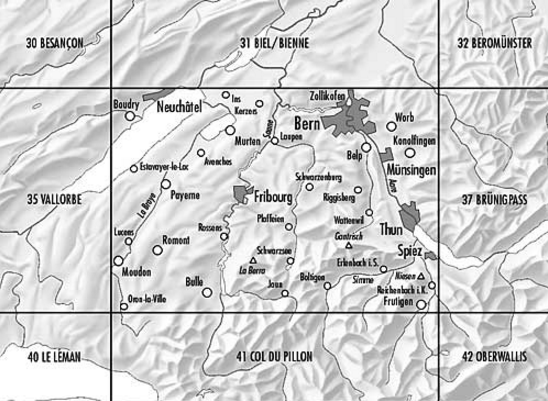 TOPO Wandelkaart 36 - Saane- Sarine & Fribourg - Swisstopo
