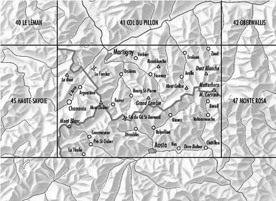 TOPO Fietskaart 46 - Val de Bagnes Wallis - Swisstopo