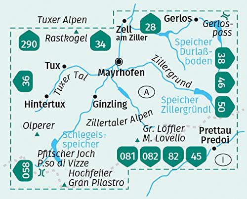 TOPO Wandelkaart 037- Mayerhofen- Tuxer & Tal-Zillergrund Kompass