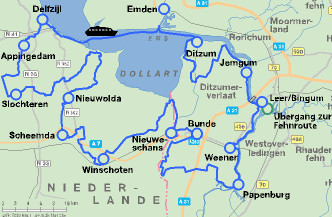 Fietskaart - Dollard Route Internationale - 361 km (9783870737030) ADFC