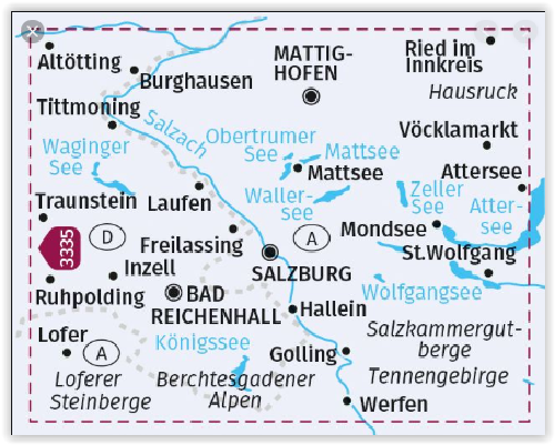 Fietskaart 3336 - Berchtesgadener Land & Salzburg - Kompass
