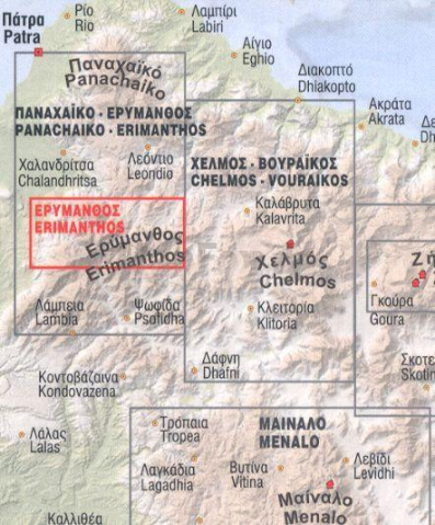 Wandelkaart 8.61 - Mount Erimanthos Griekenland (9789608195684) Anavasi