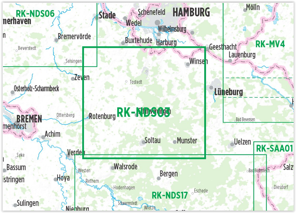 Fietskaart NDS03 - Lüneburger Heide Nord - Bikeline