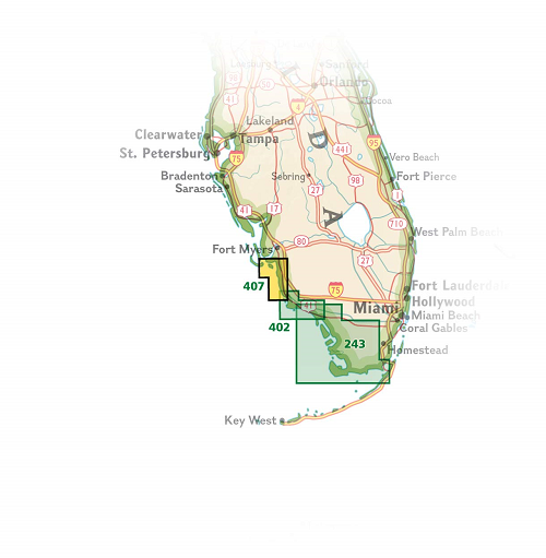Recreational Map - Fort Myers Beach- Naples- Florida - Nat Geo