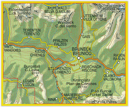 TOPO Wandelkaart 033 - Val Pusteria Bruneck & Brunico - Tabacco