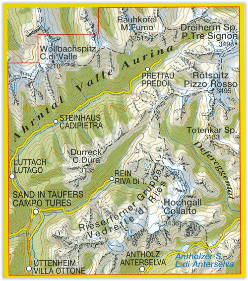 TOPO Wandelkaart 035 - Ahrntal & Valle Aurina - Tabacco