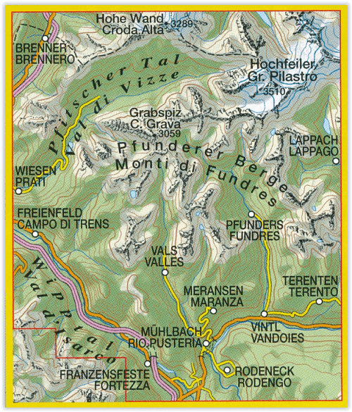 TOPO Wandelkaart 037 - Gran Pilastro- Monti di Fundres - Tabacco
